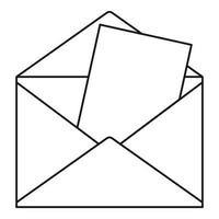 Envelope icon, outline style vector