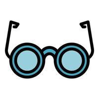 Blind handicapped eyeglasses icon color outline vector
