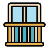 Quiet spaces balcony icon color outline vector
