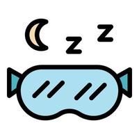 Quiet spaces sleeping mask icon color outline vector