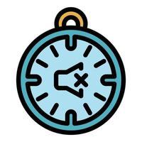 Quiet spaces stopwatch icon color outline vector