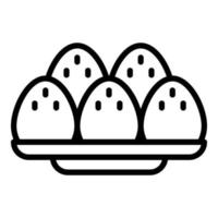 Cooked egg icon outline vector. Dish baked vector