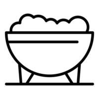 Bean food icon outline vector. Baked dish vector