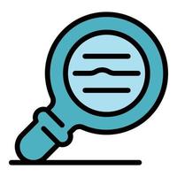 Wrinkles face magnifier icon color outline vector