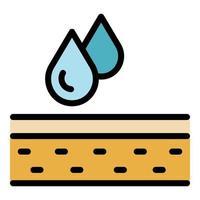 Wrinkles face water drops icon color outline vector