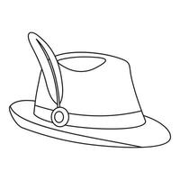 icono de sombrero tirol, estilo de esquema vector