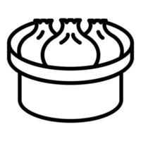 Rice baozi icon outline vector. Chinese food vector