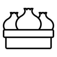 vector de contorno de icono de baozi de taipei. comida dimsum