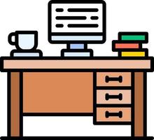 Office Desk Creative Icon Design vector