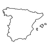 Map of Spain icon, outline style vector