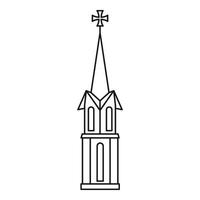 icono de la iglesia, estilo de contorno vector