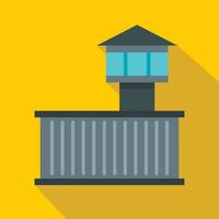 Prison tower icon, flat style vector