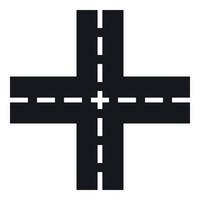 icono de cruce de caminos, estilo simple vector