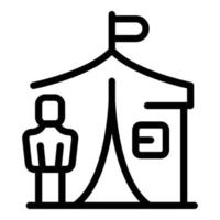 Tent asylum icon outline vector. Migrant refugee vector