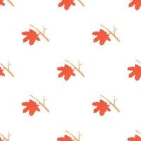 Maple leaf with branch pattern seamless vector