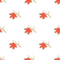 Maple leaf with branch pattern seamless vector