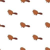 Beaver pattern seamless vector