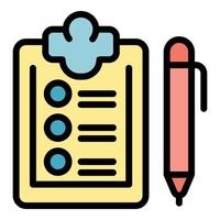 Checklist icon color outline vector