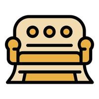 Quiet spaces sofa icon color outline vector