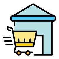 Home delivery icon color outline vector