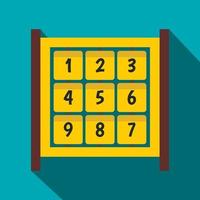 Yellow cubes with numbers on playground icon vector