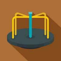 Merry go round icon, flat style vector