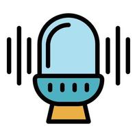 Podcast host icon color outline vector