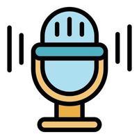 Podcast studio microphone icon color outline vector