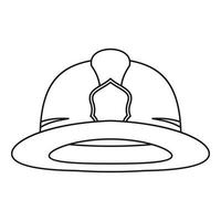 icono de casco de bombero, estilo de esquema vector