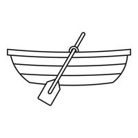 Boat with paddles icon, outline style vector