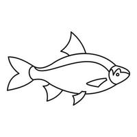 icono de pescado, estilo de esquema vector