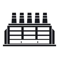 Manufacturing factory building icon, simple style vector