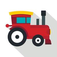 Red toy train icon, flat style vector