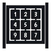 Cubes with numbers on playground icon simple style vector