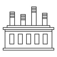 Factory building icon, outline style vector