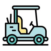 Golfing car icon color outline vector