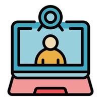 Webcam call icon color outline vector