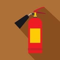 Red fire extinguisher icon, flat style vector