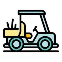 Golf vehicle icon color outline vector