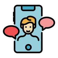 Messenger video call icon color outline vector