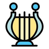 Harp icon color outline vector