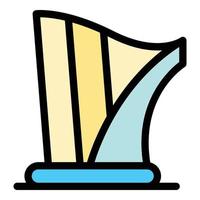 Art harp icon color outline vector