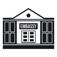 Embassy icon, simple style vector