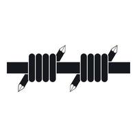 Barbed wire icon, simple style vector