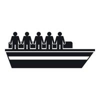 People on ship icon, simple style vector