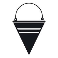 Metal fire bucket icon, simple style vector