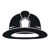 icono de casco de bombero, estilo simple vector