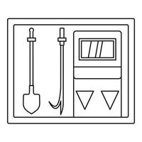 Fire extinguishing equipment icon, outline style vector