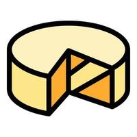 Traditional cheese icon color outline vector