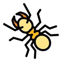 Insect ant icon color outline vector